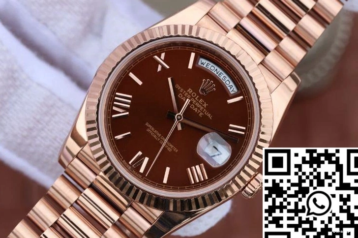 Date 40mm EW Dial Day Rolex 228235 Brown Factory 0816